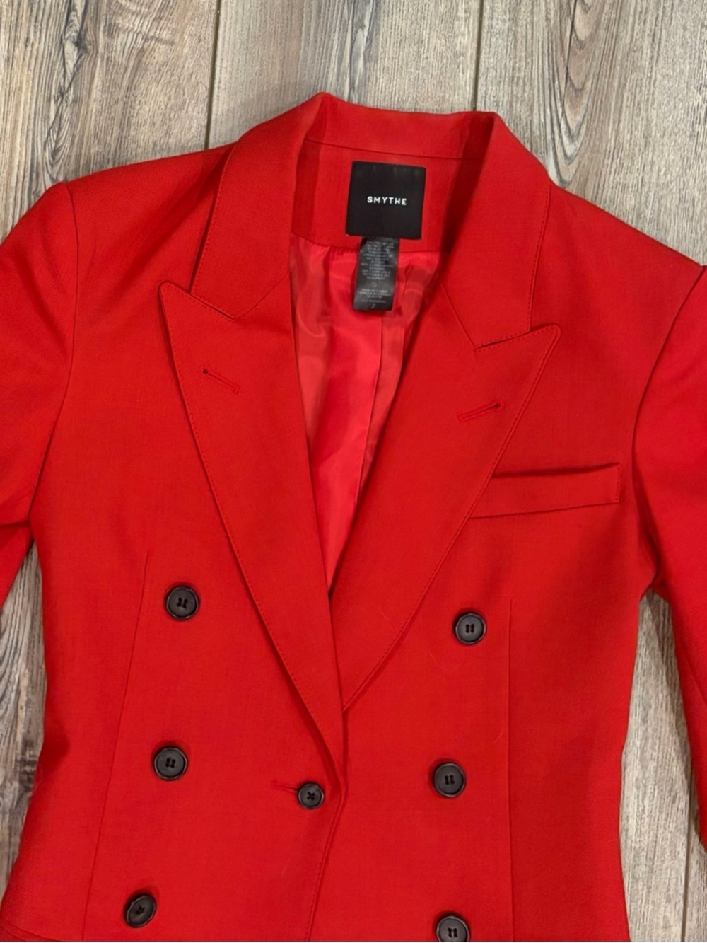 Smythe Not A DB Blazer Brick Red Wool Blend Size 2 Tailored Jacket - Picture 4 of 11